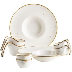Mäser Set de 8 piese de veselă gourmet PintarWhite cu puncte maro imagine