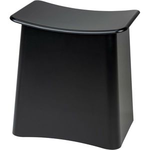 Wenko Scaun de baie cu spațiu pentru rufe Wing, negru, 45 × 33 × 48 cm, negru imagine