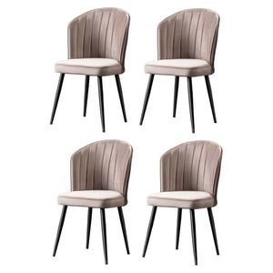 Set de scaune de sufragerie Rubi Cappuccino and Black, 4 buc., cafeniu imagine