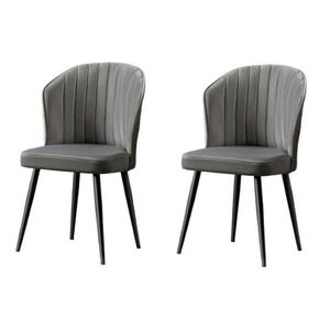 Set de scaune de sufragerie Rubi Grey and Black, 2buc., gri imagine