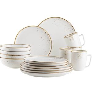 Mäser Set de 16 piese de vase Pintar White cupuncte maro, maro imagine