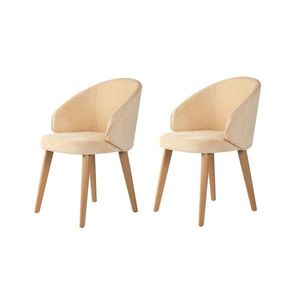 Set de scaune de sufragerie Bentley Beige and Light Oak, 2 buc., bej imagine