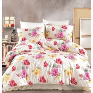 BedTex Lenjerie de pat din bumbac Tulip crem, 220 x 200 cm, 2 bucăți 70 x 90 cm imagine