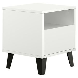 Noptieră BOGAN 1S, albă, alb imagine