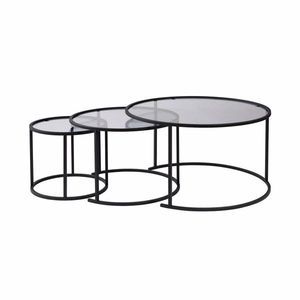 Set de măsuțe de cafea Aurum Black and Grey80 cm, 3 buc., negru imagine
