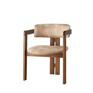 Scaun de sufragerie CO Beige and Walnut, bej imagine