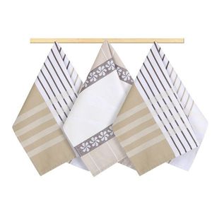 Bellatex Prosop Stripe bej, maro, alb, 50 x 70 cm, set 3 buc. imagine