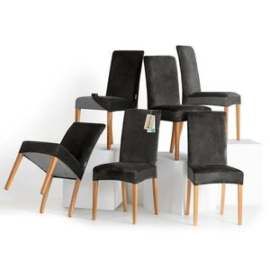 Restilo Husă pentru scaun Sento gri închis, 48 x 48 x 58 + 10 cm, set de 6 bucăți, gri închis imagine