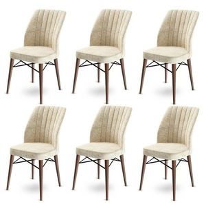 Set de scaune de sufragerie Flex Cream and Brown, 6 bucăți, crem deschis imagine