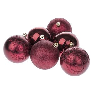 Set de decorațiuni de Crăciun Bergamo, diametru 8cm, 6 bucăți imagine