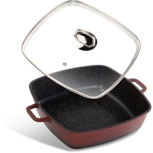 Lamart LT1286 tigaie Cast, 28 x 28 cm, roșie, roșu imagine