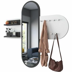 Cuier de perete cu oglindă Pomi White, alb imagine