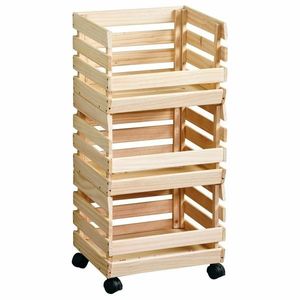 Kesper 69581 Raft pentru fructe și legume cu roți, pin, 80 x 37 x 30 cm imagine