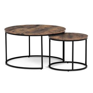 Set de măsuțe de conferință, lemn vechi, 2 buc., maro închis imagine