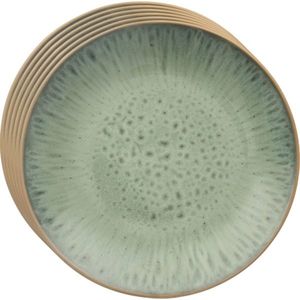 Orion Set de farfurii ceramice pentru desert Glaze verde 20, 5 cm, 6 buc., verde imagine