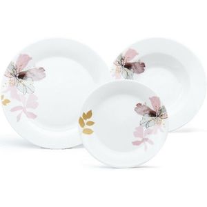 Set de masă din 18 piese Arôme Home Iris, alb extra imagine