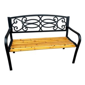 Bancă de grădină Rotina New, neagră, 85 x 60 x 127cm imagine