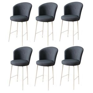 Set de scaune de bar Fora Anthracite and White, 6buc., antracit, 6 buc. imagine