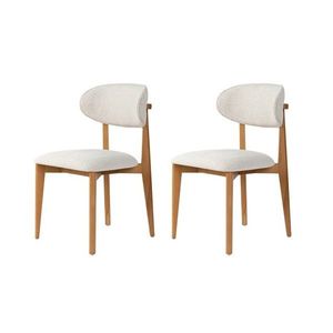 Set de scaune de sufragerie Lionte White and DarkOak, 2 buc., alb imagine