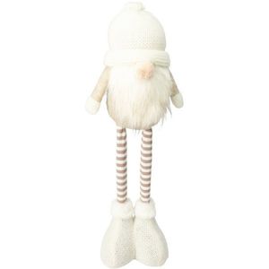 Elf de Crăciun în picioare Dorin, picioare telescopice, 48 cm, crem, crem deschis imagine