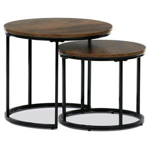 Set de măsuțe auxiliare, lemn vechi, 2 buc. imagine