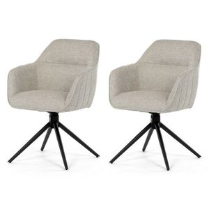 Set de scaune de sufragerie cu mecanism deîntoarcere HC-536 CRM2, 2 buc., crem deschis imagine