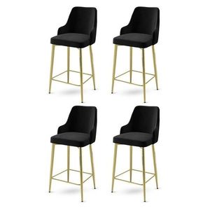 Set de scaune de bar Enox Black and Gold, 4 buc., negru, 4 buc imagine