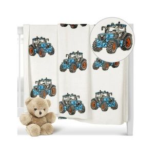 Bellatex Pătură pentru copii Ella Tractoralbastru, 100 x 150 cm imagine