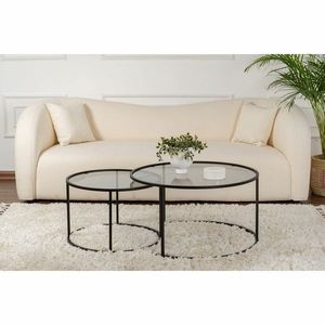 Set de măsuțe de cafea Tokyo Black, 2 buc., negru imagine