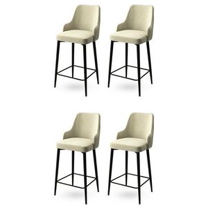 Set de scaune de bar Enox Cream, 4 buc., crem deschis, 4 buc imagine