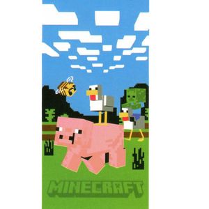 Carbotex Prosop pentru copii Minecraft Porc și Rață, 70 x 140 cm imagine