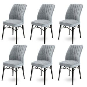 Set de scaune de sufragerie Flex Grey, 6 buc., gri imagine