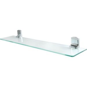 Etajeră de perete din sticlă Spirella Taku 60 cm, oțel inoxidabil lucios, argintiu imagine