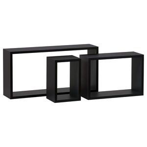 Set etajere de perete P-009, negru mat, 3 buc., negru imagine