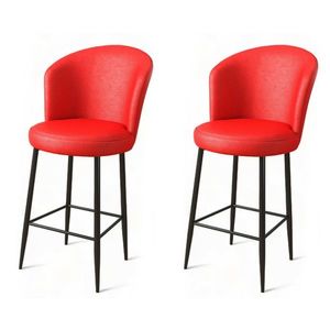 Set de scaune de bar Uras Red, 2 buc., roșu, 2 buc. imagine