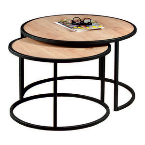 Măsuță auxiliară Tambur Oak, 2 buc., maro deschis imagine