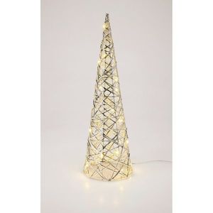 Conul luminos de Crăciun Silver, 60 x 16 cm, 30micro LED, cu baterii imagine