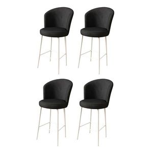 Set de scaune de bar Fora Black and White, 4 buc., negru, 4 buc imagine