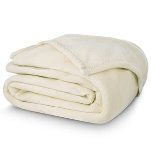 BedTex Pătură din microfibră crem, 150 x 200 cm imagine