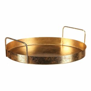 Tava metalică cu mâner, diametru 25 cm, rotundă, aurie imagine