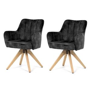 Set de scaune de sufragerie HC-D7188 BK4, 2 buc., negru imagine