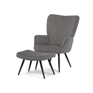 Fotoliu relaxare cu suport pentru picioare L7285GREY6, gri, gri imagine