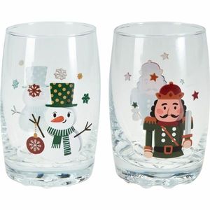 Set de 2 pahare de Crăciun Om de zăpadă șiSpărgătorul de nuci 250 ml, verde imagine