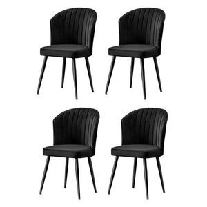 Set de scaune de sufragerie Rubi Black and Black, 4 buc., negru imagine