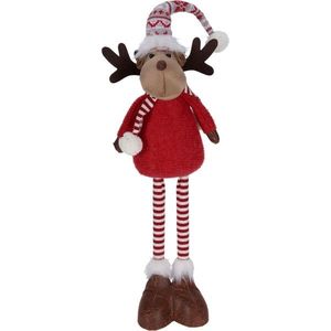 Ren de Crăciun Barney, picioare telescopice, 49 cm, roșu imagine