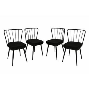 Set de scaune de sufragerie Yildiz Black, 4 buc., negru, 4 buc imagine
