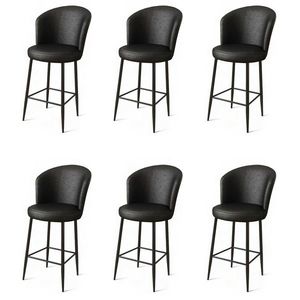 Set de scaune de bar Uras Black, 6 buc., negru, 6 buc. imagine