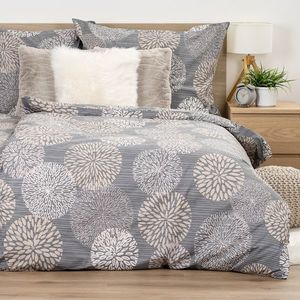 Lenjerie de pat din bumbac 4Home Grey Petals, 140 x 220 cm, 70 x 90 cm imagine
