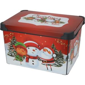 Cutie de depozitare cu capac Christmas, 22 l, roșu, 40x23x30cm, roșu imagine