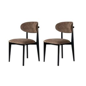 Set de scaune de sufragerie Lionte Brown andBlack, 2 buc., maro imagine